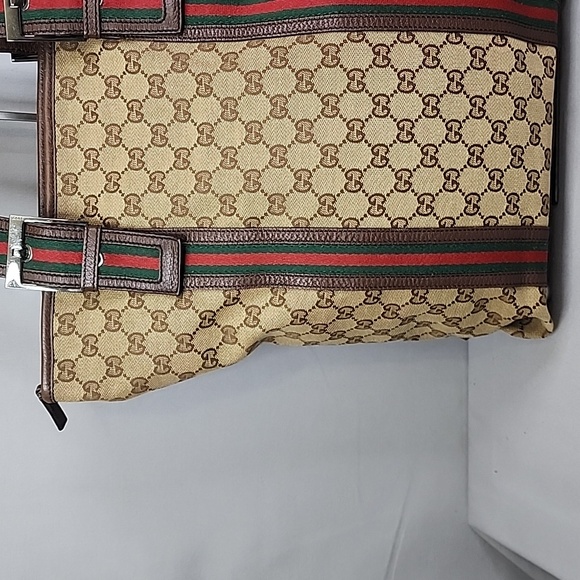 ✨️GUCCI GG Canvas Web Belted Handle Tall Tote Bag - Picture 6 of 16